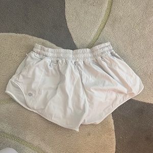 White lululemon running shorts